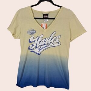 Harley-Davidson Womens Short Sleeve Logo Shirt M Angel Wings West Palm‎ Beach